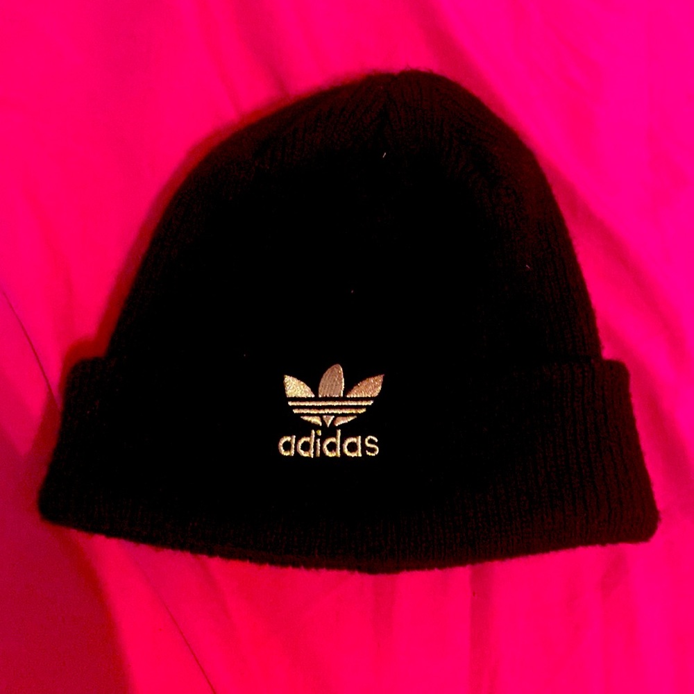 black adidas beanie